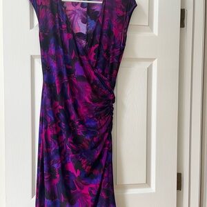 Chaps Dress in Purple and Pink Floral